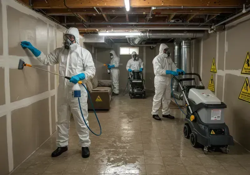 Basement Moisture Removal and Structural Drying process in Euless, TX